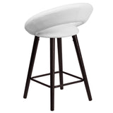 English Elm Series 24'' High Contemporary Cappuccino Wood Counter Height Stool in Vinyl