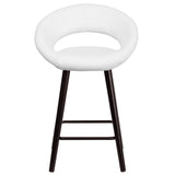 English Elm Series 24'' High Contemporary Cappuccino Wood Counter Height Stool in Vinyl