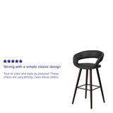 English Elm Series 29'' High Contemporary Cappuccino Wood Barstool in Vinyl