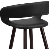 English Elm Series 29'' High Contemporary Cappuccino Wood Barstool in Vinyl