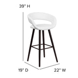 English Elm Series 29'' High Contemporary Cappuccino Wood Barstool in Vinyl