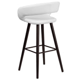 English Elm Series 29'' High Contemporary Cappuccino Wood Barstool in Vinyl