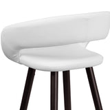 English Elm Series 29'' High Contemporary Cappuccino Wood Barstool in Vinyl