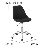 English Elm Commercial Grade Mid-Back Fabric Task Office Chair with Pneumatic Lift and Chrome Base