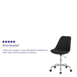 English Elm Commercial Grade Mid-Back Fabric Task Office Chair with Pneumatic Lift and Chrome Base