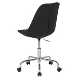 English Elm Commercial Grade Mid-Back Fabric Task Office Chair with Pneumatic Lift and Chrome Base