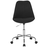 English Elm Commercial Grade Mid-Back Fabric Task Office Chair with Pneumatic Lift and Chrome Base