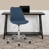 English Elm Commercial Grade Mid-Back Fabric Task Office Chair with Pneumatic Lift and Chrome Base