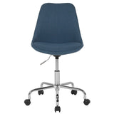 English Elm Commercial Grade Mid-Back Fabric Task Office Chair with Pneumatic Lift and Chrome Base