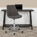 English Elm Commercial Grade Mid-Back Fabric Task Office Chair with Pneumatic Lift and Chrome Base