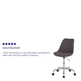 English Elm Commercial Grade Mid-Back Fabric Task Office Chair with Pneumatic Lift and Chrome Base