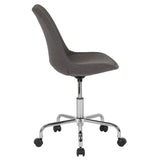 English Elm Commercial Grade Mid-Back Fabric Task Office Chair with Pneumatic Lift and Chrome Base