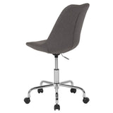 English Elm Commercial Grade Mid-Back Fabric Task Office Chair with Pneumatic Lift and Chrome Base