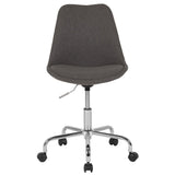 English Elm Commercial Grade Mid-Back Fabric Task Office Chair with Pneumatic Lift and Chrome Base