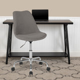 English Elm Commercial Grade Mid-Back Fabric Task Office Chair with Pneumatic Lift and Chrome Base