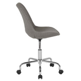 English Elm Commercial Grade Mid-Back Fabric Task Office Chair with Pneumatic Lift and Chrome Base