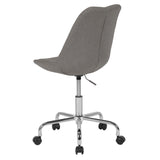 English Elm Commercial Grade Mid-Back Fabric Task Office Chair with Pneumatic Lift and Chrome Base