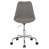 English Elm Commercial Grade Mid-Back Fabric Task Office Chair with Pneumatic Lift and Chrome Base