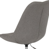 English Elm Commercial Grade Mid-Back Fabric Task Office Chair with Pneumatic Lift and Chrome Base