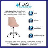 English Elm Commercial Grade Mid-Back Fabric Task Office Chair with Pneumatic Lift and Chrome Base