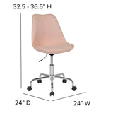 English Elm Commercial Grade Mid-Back Fabric Task Office Chair with Pneumatic Lift and Chrome Base