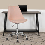 English Elm Commercial Grade Mid-Back Fabric Task Office Chair with Pneumatic Lift and Chrome Base