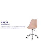 English Elm Commercial Grade Mid-Back Fabric Task Office Chair with Pneumatic Lift and Chrome Base