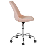 English Elm Commercial Grade Mid-Back Fabric Task Office Chair with Pneumatic Lift and Chrome Base