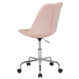 English Elm Commercial Grade Mid-Back Fabric Task Office Chair with Pneumatic Lift and Chrome Base