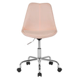 English Elm Commercial Grade Mid-Back Fabric Task Office Chair with Pneumatic Lift and Chrome Base