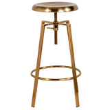 English Elm Industrial Style Barstool with Swivel Lift Adjustable Height Seat in Finish