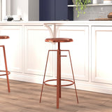 English Elm Industrial Style Barstool with Swivel Lift Adjustable Height Seat in Finish