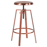 English Elm Industrial Style Barstool with Swivel Lift Adjustable Height Seat in Finish