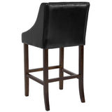 English Elm Series 30" High Transitional Walnut Barstool with Accent Nail Trim