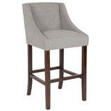 English Elm Series 30" High Transitional Walnut Barstool with Accent Nail Trim