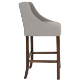 English Elm Series 30" High Transitional Walnut Barstool with Accent Nail Trim