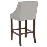 English Elm Series 30" High Transitional Walnut Barstool with Accent Nail Trim