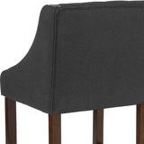 English Elm Series 24" High Transitional Tufted Walnut Counter Height Stool with Accent Nail Trim