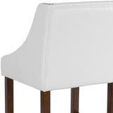 English Elm Series 24" High Transitional Tufted Walnut Counter Height Stool with Accent Nail Trim