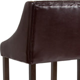 English Elm Series 30" High Transitional Tufted Walnut Barstool with Accent Nail Trim