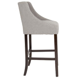 English Elm Series 30" High Transitional Tufted Walnut Barstool with Accent Nail Trim