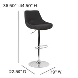 English Elm Contemporary Adjustable Height Barstool with Chrome Base