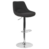 English Elm Contemporary Adjustable Height Barstool with Chrome Base