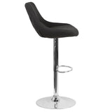 English Elm Contemporary Adjustable Height Barstool with Chrome Base