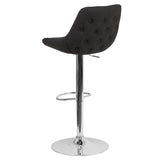 English Elm Contemporary Adjustable Height Barstool with Chrome Base