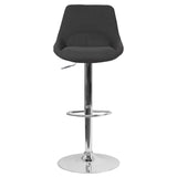 English Elm Contemporary Adjustable Height Barstool with Chrome Base