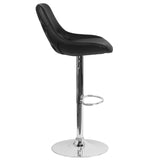 English Elm Contemporary Adjustable Height Barstool with Chrome Base