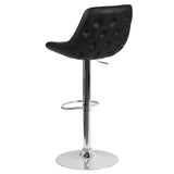 English Elm Contemporary Adjustable Height Barstool with Chrome Base