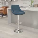 English Elm Contemporary Adjustable Height Barstool with Chrome Base