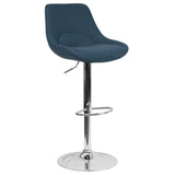 English Elm Contemporary Adjustable Height Barstool with Chrome Base